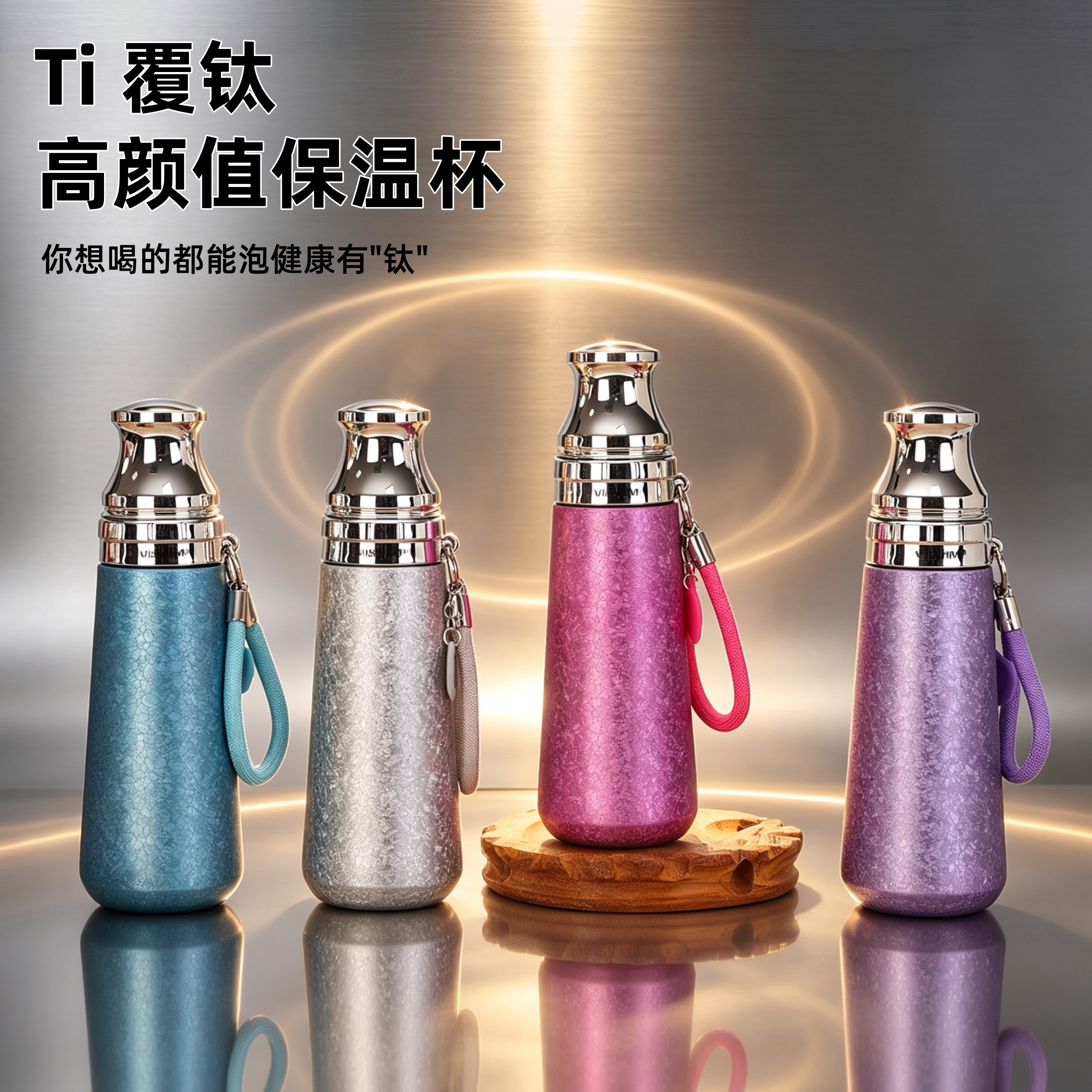 高端Ti覆钛保温杯女士高颜值水杯
