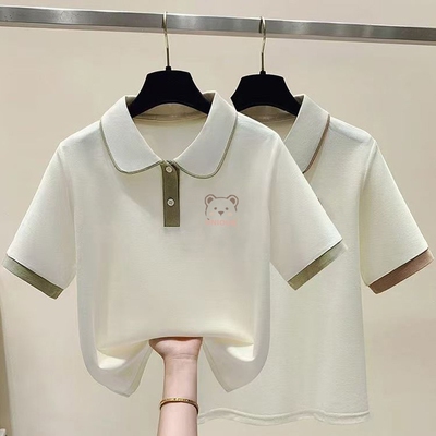纯棉短袖T恤夏学生少女翻领设计
