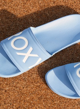 ROXY2025年夏季新款女士平跟凉鞋舒适耐磨休闲时尚蓝色一字拖