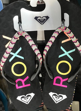 ROXY专柜2025年女士彩钻时尚速干沙滩橡胶平底防滑百搭简约现货