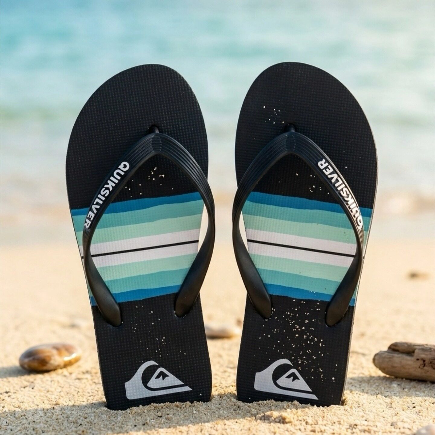 现货Quiksilver2026新款夏季男士橡胶潮牌人字拖冲浪休闲外穿凉拖