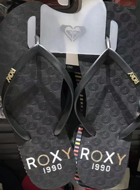 现货ROXY夏季2025女士新款黑色简约ins沙滩速干平跟夹脚时尚百搭