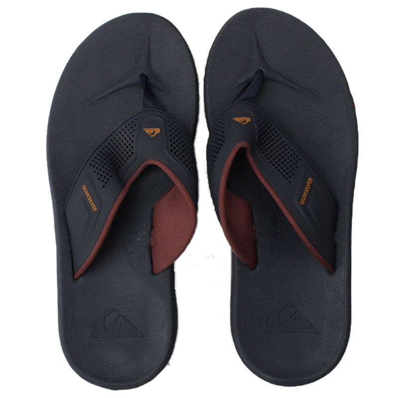 Quiksilver2026新款夏季男士橡胶外穿凉拖防滑皮面人字拖百搭  移