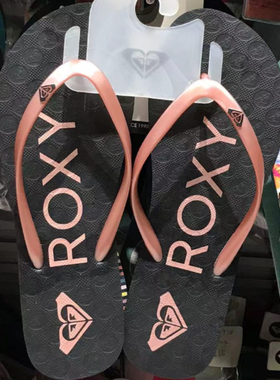 现货ROXY2025夏季新款粉红色鞋带凉拖鞋女时尚百搭仙女风人字拖