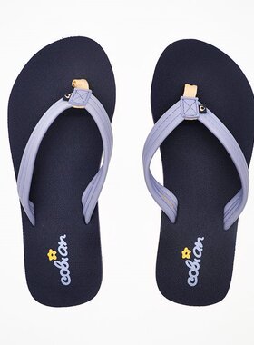 cobian 2026新款夏季布艺拖鞋女亲子户外潮牌时尚沙滩夹脚人字拖