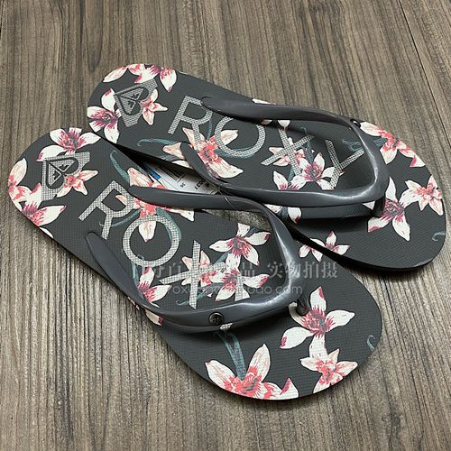 roxy2025年夏季深灰色速干人字拖