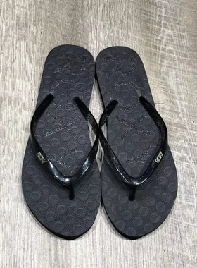 现货ROXY2025夏季新款黑色凉拖鞋女简约时尚百搭仙女风人字拖