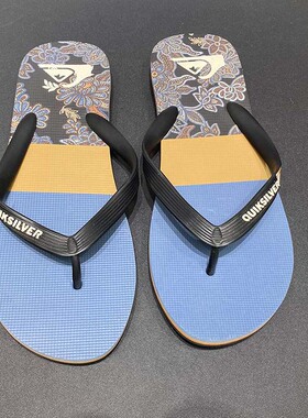 现货Quiksilver2025新款夏季男士橡胶潮牌人字拖冲浪休闲外穿凉拖
