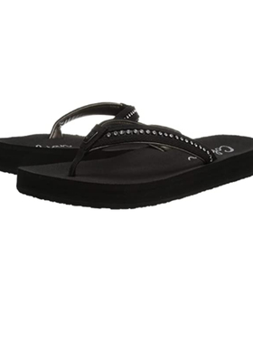 现货cobian 2026年夏季新款黑色平跟凉拖鞋女简约时尚百搭人字拖