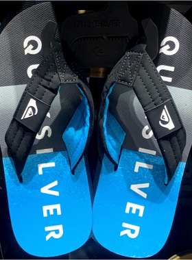 2026年Quiksilver现货夏季男士潮牌人字拖冲浪时尚外穿蓝黑色休闲