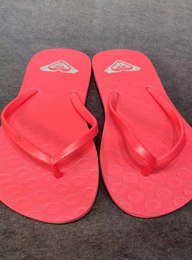 现货ROXY2025夏季新款红色凉拖鞋女士简约时尚百搭户外人字拖