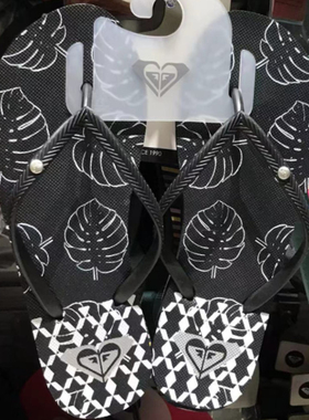 现货ROXY2025夏季新款黑色鞋带凉拖鞋女简约时尚百搭仙女风人字拖