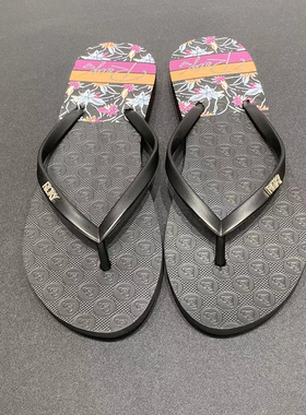 现货ROXY2025夏季新款黑色凉拖鞋女士日常简约时尚舒适防滑人字拖