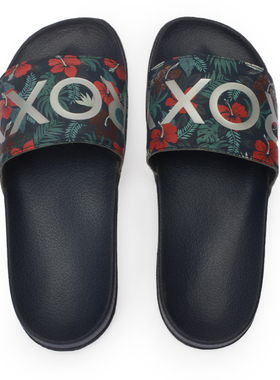 现货ROXY2026年新款冲浪沙滩户外时尚黑色女士一字拖百搭凉拖