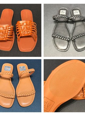 现货DolceVite2025年夏季新款女士平跟日常凉鞋耐磨休闲时尚一字