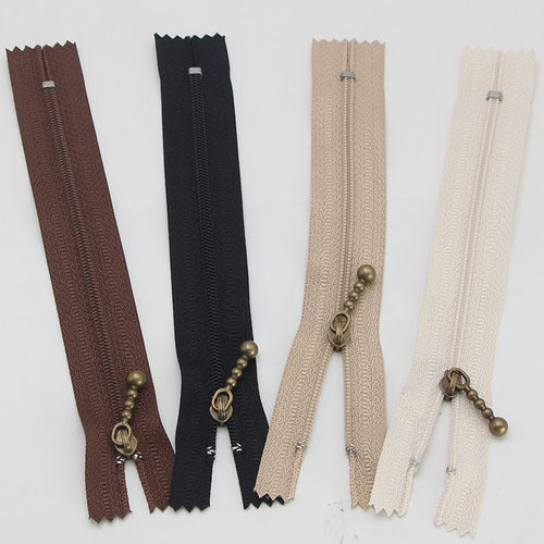 3号尼龙闭尾拉链古铜色水滴头