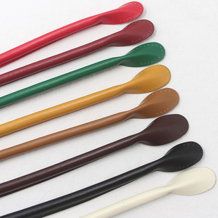 圆形手拎带女包手提带手挽带子黑红白绿黄色衣心布儿 PU缝线款 包邮