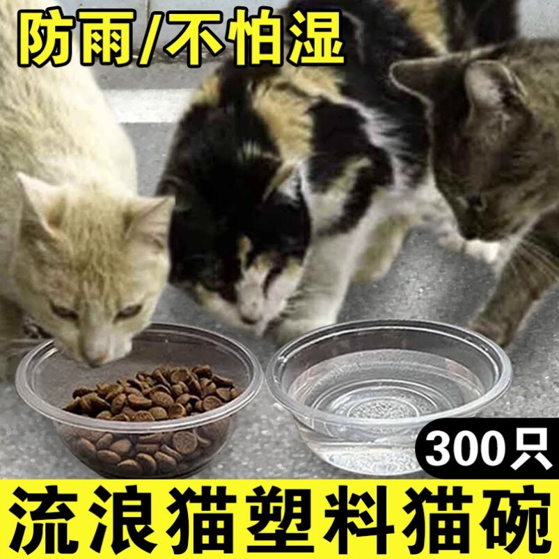 流浪猫喂食碗防蚂蚁一次性户外喝水猫咪防雨投喂猫食盆打翻防水图片