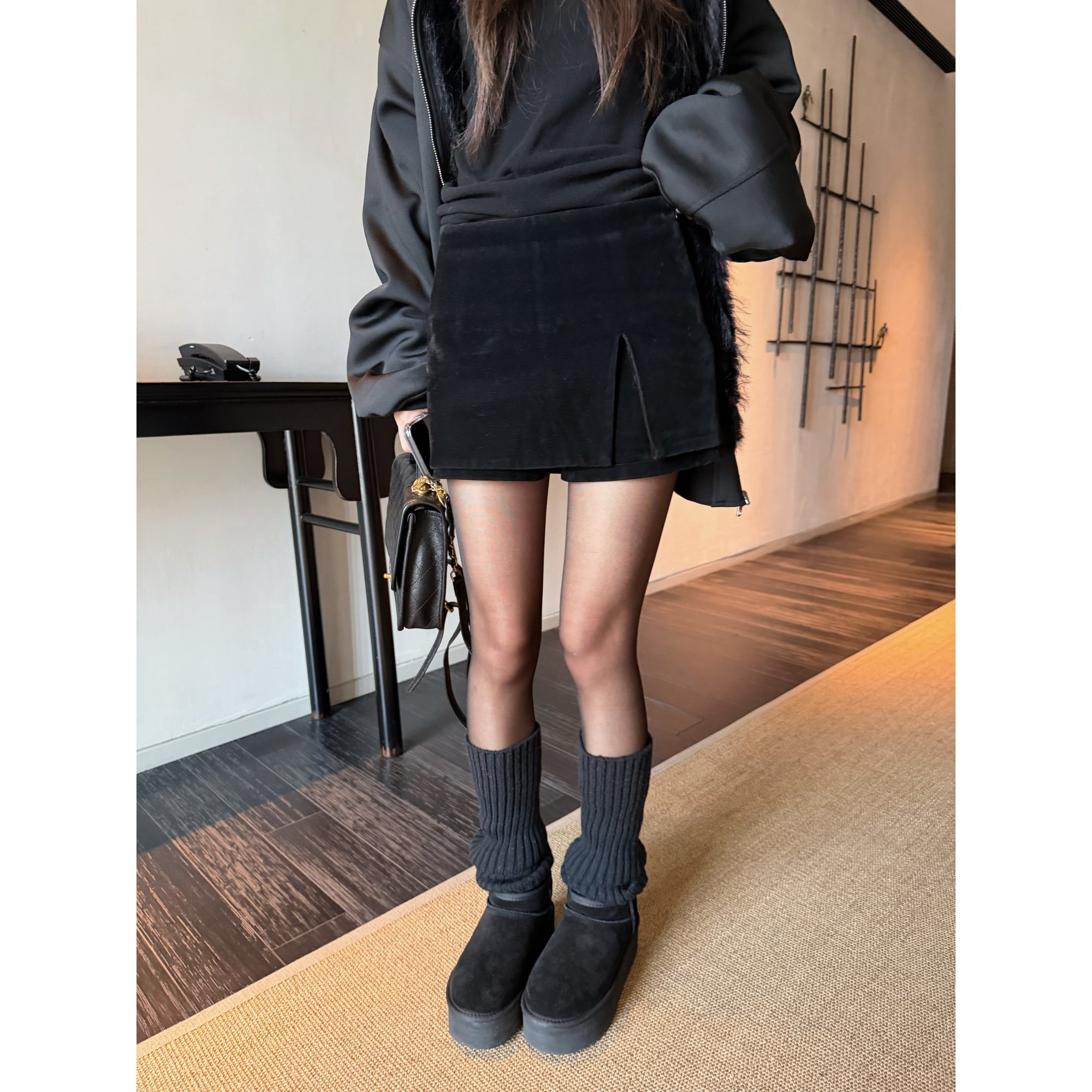 superniniyy 丝绒裙裤 miu系大长腿穿搭标配双层防走光丝绒短裤女