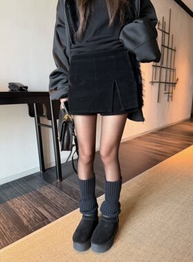 superniniyy 丝绒裙裤 miu系大长腿穿搭标配双层防走光丝绒短裤女