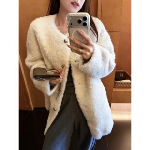 售完无补 100%羊毛单排扣毛绒皮草外套 superniniyy 雪花酥