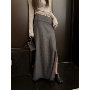 superniniyy 星空裙&布林林显瘦松紧腰侧开叉半身长裙 售完无补清