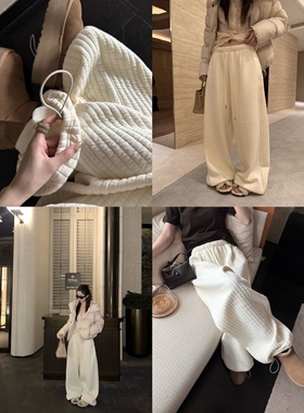 superniniyy松弛的棉裤&加厚370g保暖一条过冬绗缝宽松阔腿裤长裤