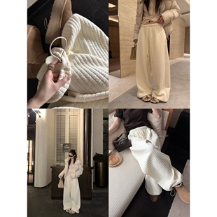 长裤 &加厚370g保暖一条过冬绗缝宽松阔腿裤 棉裤 superniniyy松弛