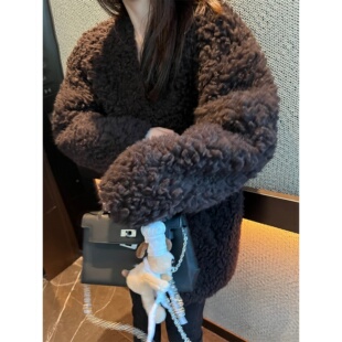 superniniyy 苏黎深冬棉花糖显贵贵100%绵羊毛宽松慵懒皮草外套女