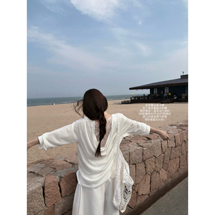 superniniyy 露背美学&后背蕾丝天丝新疆棉防晒宽松显瘦大T恤上衣