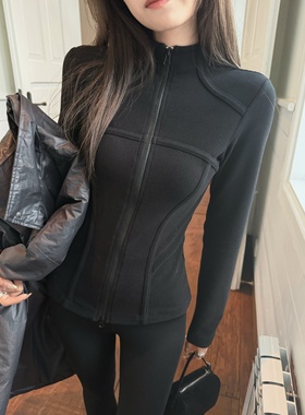 '鱼骨卫衣'lu系人体工学户外感双面拉毛一体绒显瘦立领拉链卫衣女