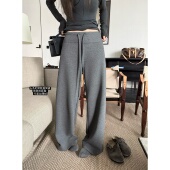 lu感空气裤 加密绒弹力窄版 显瘦显腿长垂感休闲直筒裤 长裤 女秋冬