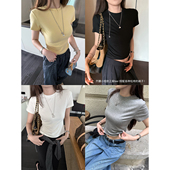 superniniyy t恤上衣女 短袖 永远为正肩T举大旗太好穿了 显瘦短款