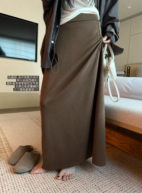 superniniyy 话梅拿铁si服裙柔软空气层侧缝前移设计显瘦半身长裙