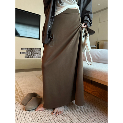 superniniyy 话梅拿铁si服裙柔软空气层侧缝前移设计显瘦半身长裙