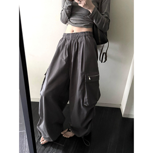 superniniyy 飞行伞兵裤&重工全棉立体口袋帅气松垮工装裤长裤女
