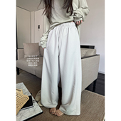 长裤 superniniyy 女 松紧腰宽松垂感阔腿裤 休闲裤 慵懒工装 风甩甩裤