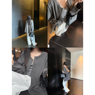 外套女 superniniyy 高级感一粒扣极简ROW风圆领对襟廓版 开衫 西装