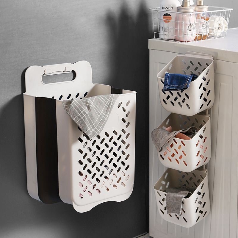 折叠壁挂浴室收纳袜子内衣脏衣篓