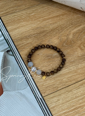 「SpringRain」白月光翡翠足金沉香手串 私信