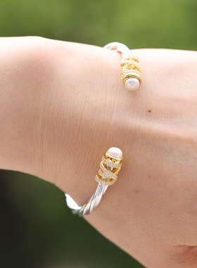 镀18K金宴会镯子S925银甜美