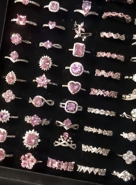 韩国锆石钻戒指女925纯银春夏小众轻奢高级感食指戒开口指环批发