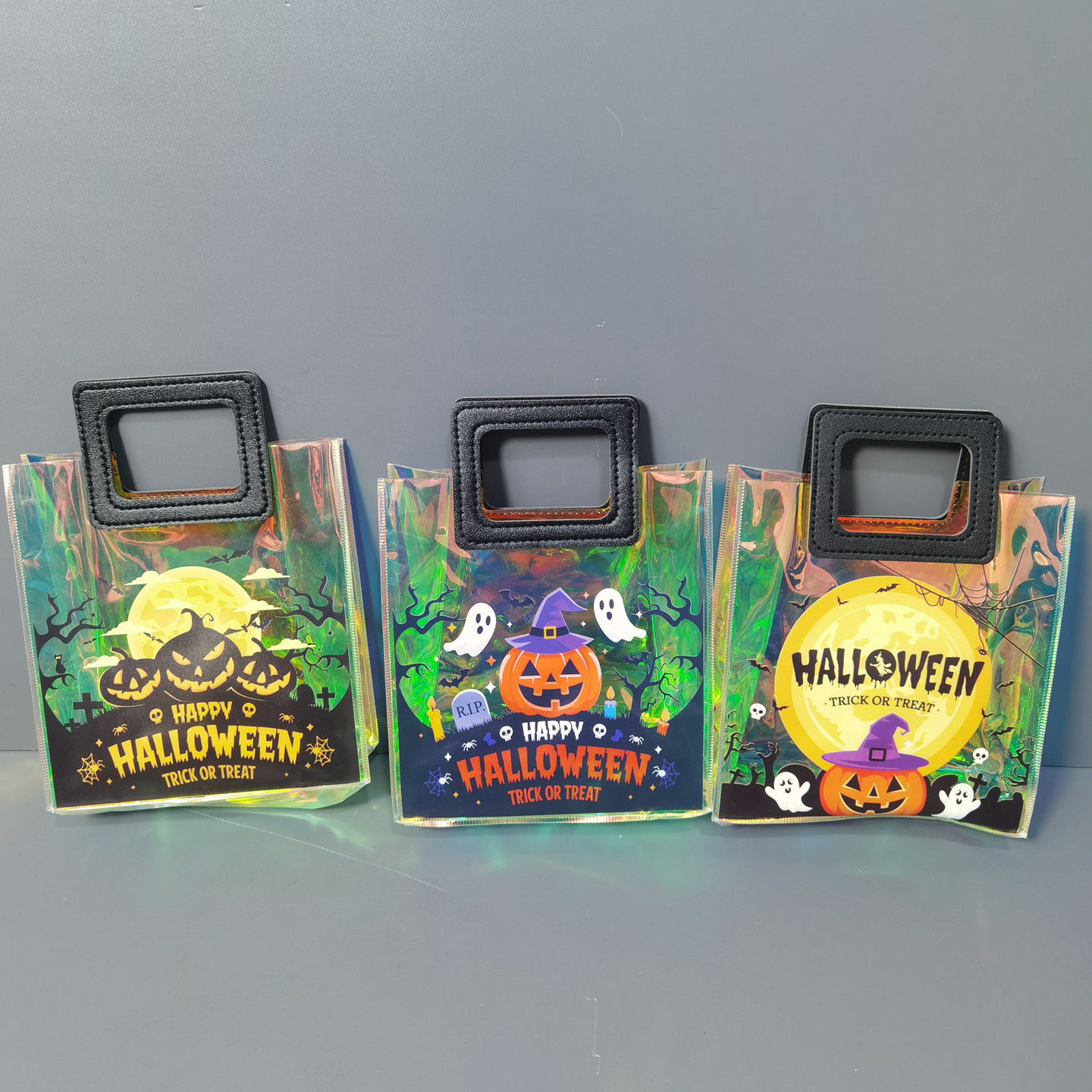 外单卡通防水镭射pvc手提购物袋收纳袋小号手拎包伴手礼袋