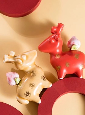 新年祝福传统祝福福禄寿陶瓷鹿