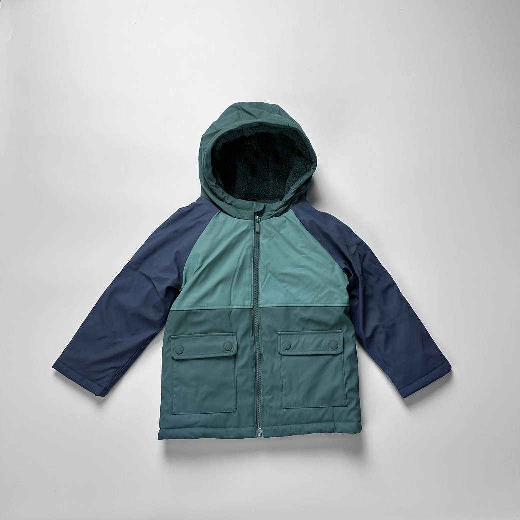 英国单加厚绒防雨防风个性拼色儿童棉衣棉服防雨服 C3