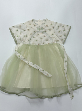 新款中国风夏季唐宋新款旗袍领连衣裙薄款女童网纱裙110-150 T1