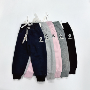 加厚加绒长裤 150冬款 羊羔绒一体绒羊驼绒熊猫图案110 新款