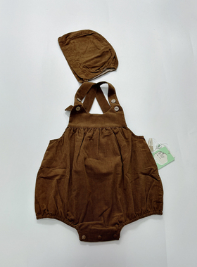 专柜宝宝婴童春夏款纯棉时尚连体带小可爱帽子66-100 0263 XS3