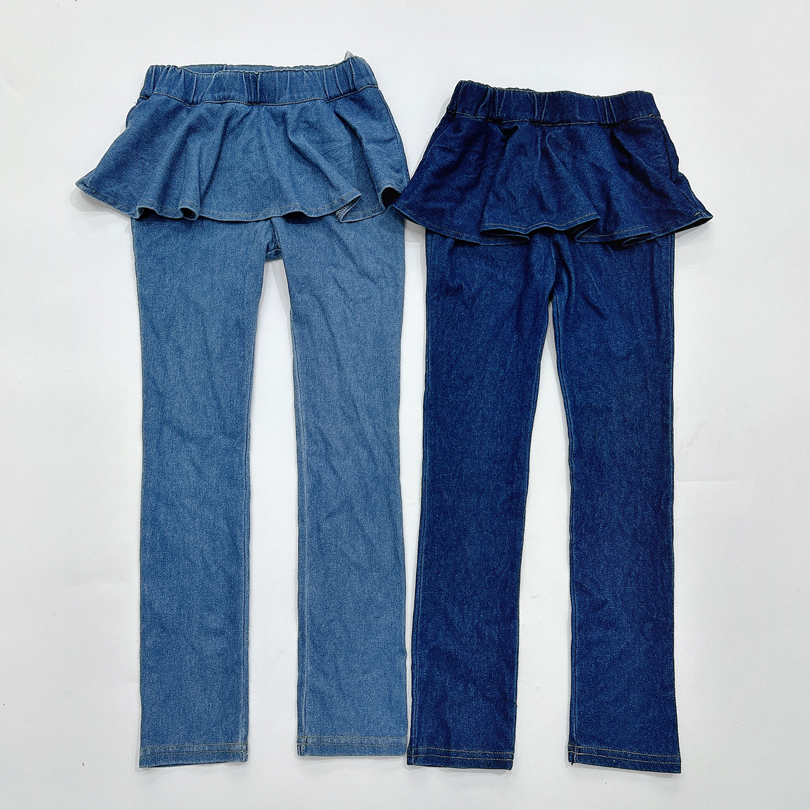 日单纯原儿童春秋款女童弹力牛仔长裤裙裤80-130  B2