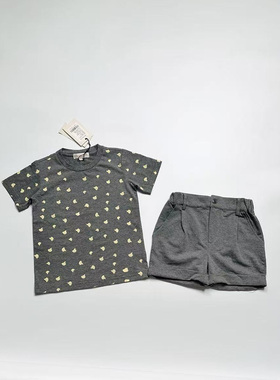 夏季超值棉＋氨纶纯棉儿童短袖T恤套装短裤110-140 CA1